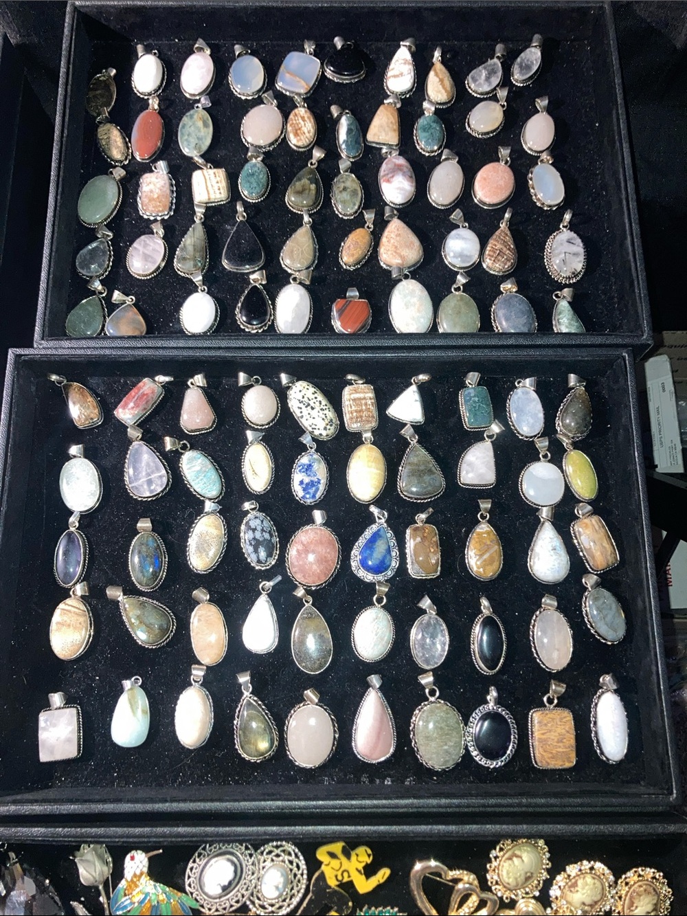 Randomly picked Gemstone Pendant stamped 925 or (pick one)